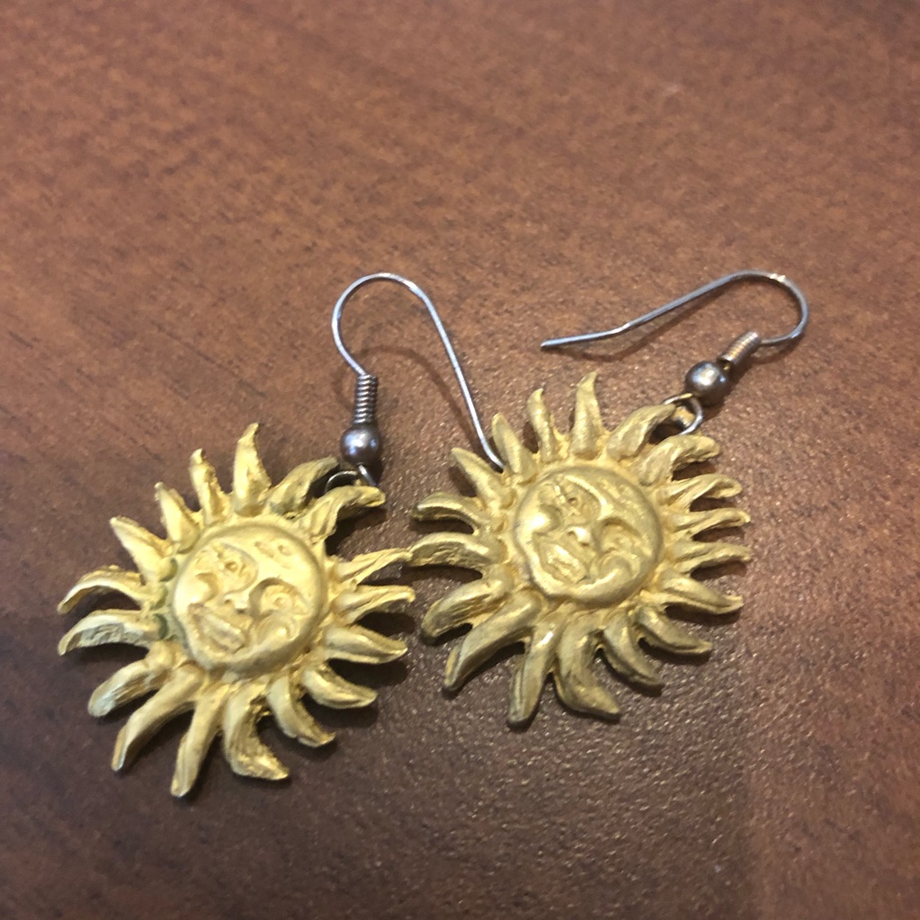 Sun With Face Earrings